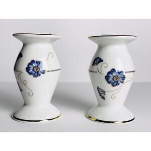 VTG Apilanlehti Fyrklovern Firkloveren Porcelain Candlestick Holders-set Of 2